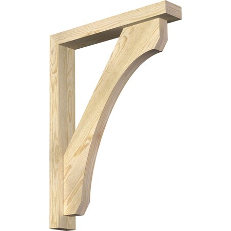 Ekena Millwork Legacy Block Rough Sawn Bracket w/ Offset Brace, Douglas Fir, 4"W x 24"D x 32"H BKT0402X24X32LEC05RDF